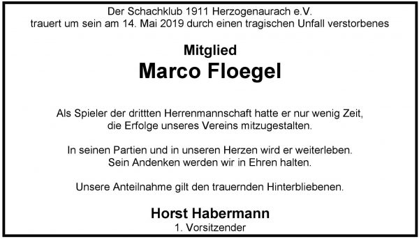 Nachruf auf Marco Floegel